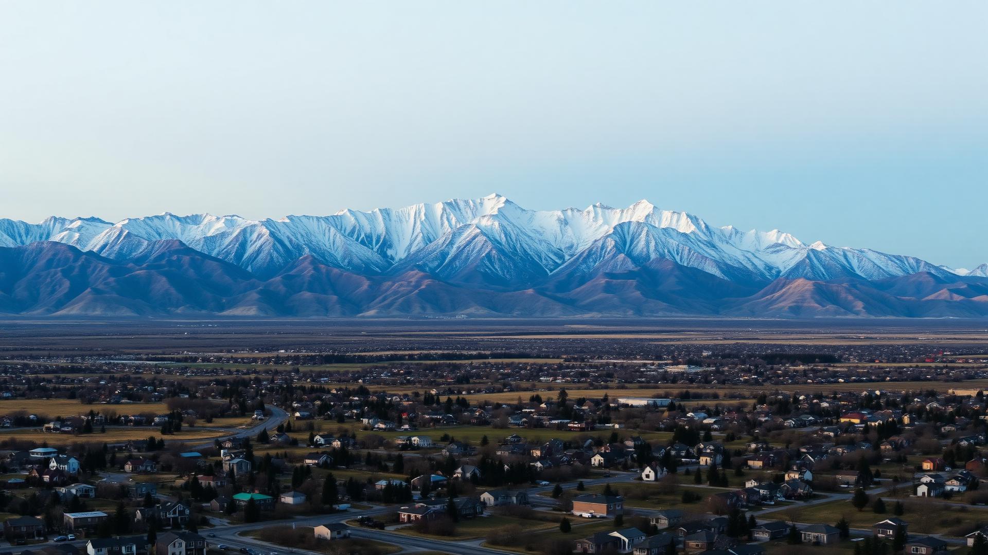 The Wasatch mountains above the south Salt Lake Valley near Sandy, Utah